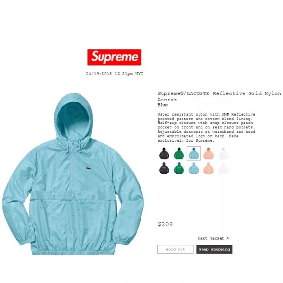 supreme lacoste anorak
